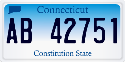 CT license plate AB42751