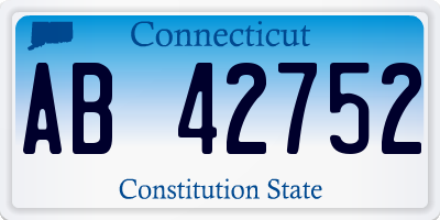 CT license plate AB42752