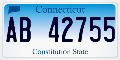 CT license plate AB42755
