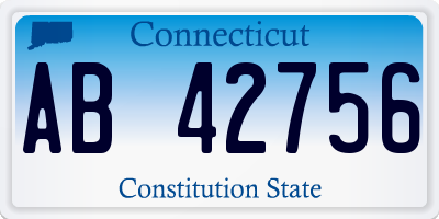 CT license plate AB42756