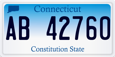 CT license plate AB42760