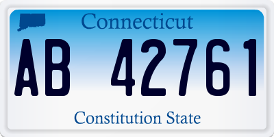 CT license plate AB42761