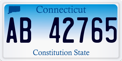 CT license plate AB42765