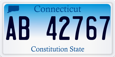 CT license plate AB42767