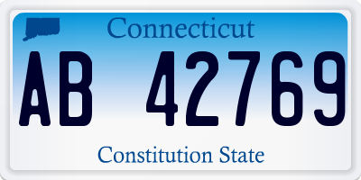 CT license plate AB42769