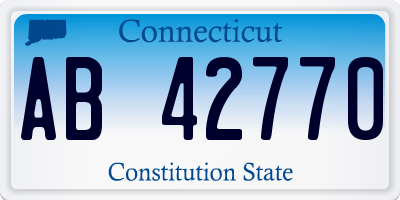 CT license plate AB42770