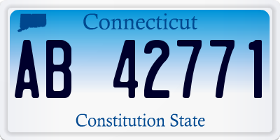 CT license plate AB42771