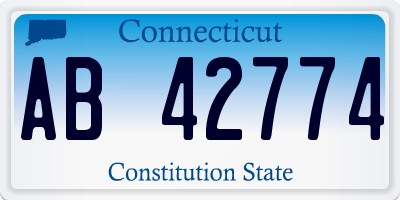 CT license plate AB42774