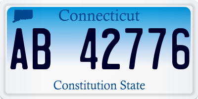 CT license plate AB42776