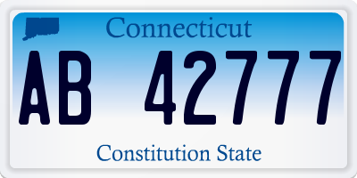 CT license plate AB42777