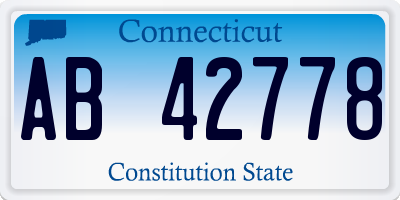 CT license plate AB42778