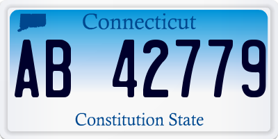 CT license plate AB42779