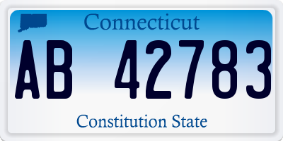 CT license plate AB42783