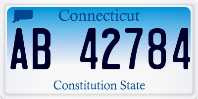 CT license plate AB42784