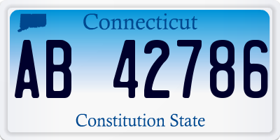 CT license plate AB42786