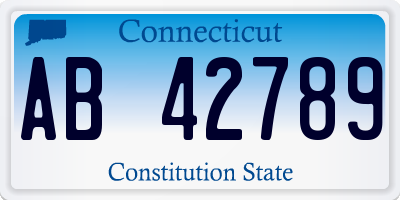 CT license plate AB42789