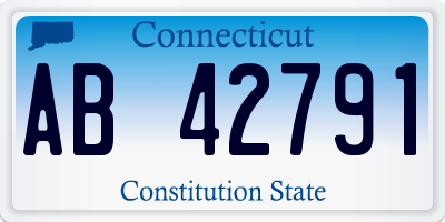 CT license plate AB42791