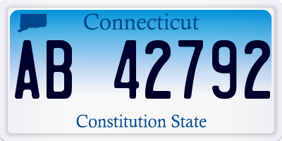 CT license plate AB42792