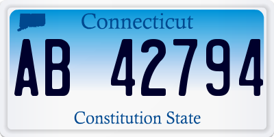 CT license plate AB42794