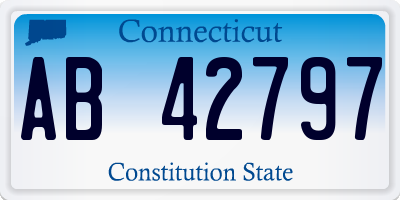 CT license plate AB42797