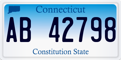 CT license plate AB42798