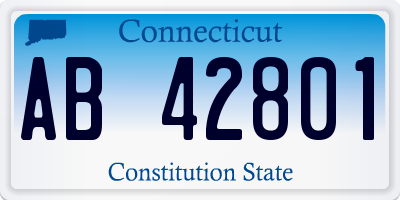 CT license plate AB42801