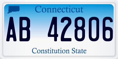 CT license plate AB42806