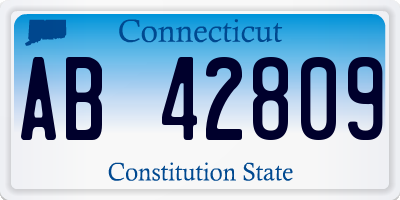 CT license plate AB42809