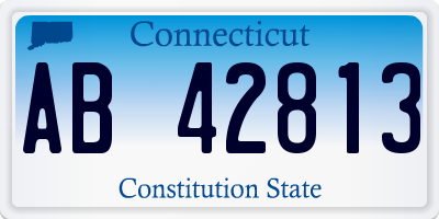 CT license plate AB42813