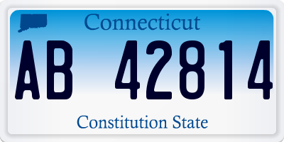 CT license plate AB42814