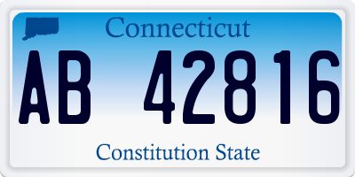 CT license plate AB42816