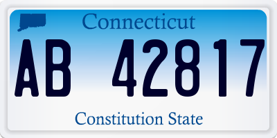 CT license plate AB42817