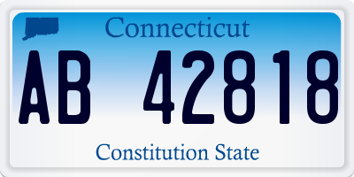 CT license plate AB42818