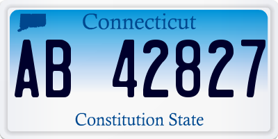 CT license plate AB42827