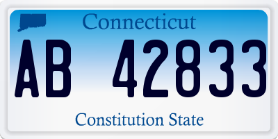 CT license plate AB42833