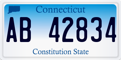 CT license plate AB42834