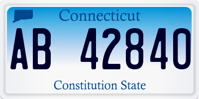 CT license plate AB42840