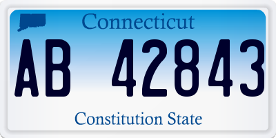 CT license plate AB42843