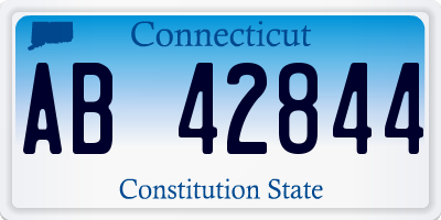 CT license plate AB42844