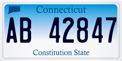 CT license plate AB42847