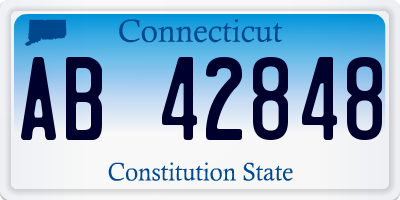 CT license plate AB42848