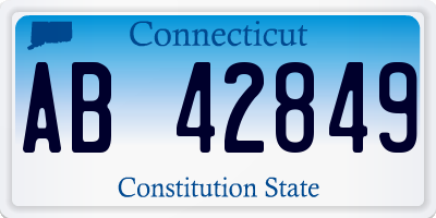 CT license plate AB42849