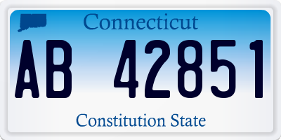 CT license plate AB42851