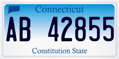 CT license plate AB42855