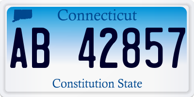 CT license plate AB42857