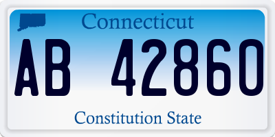 CT license plate AB42860