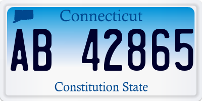 CT license plate AB42865