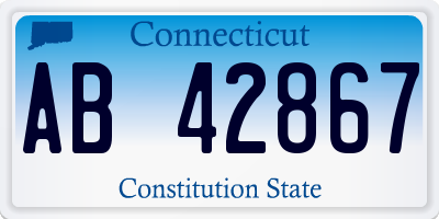 CT license plate AB42867