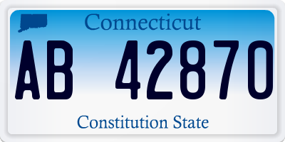 CT license plate AB42870