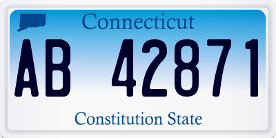 CT license plate AB42871